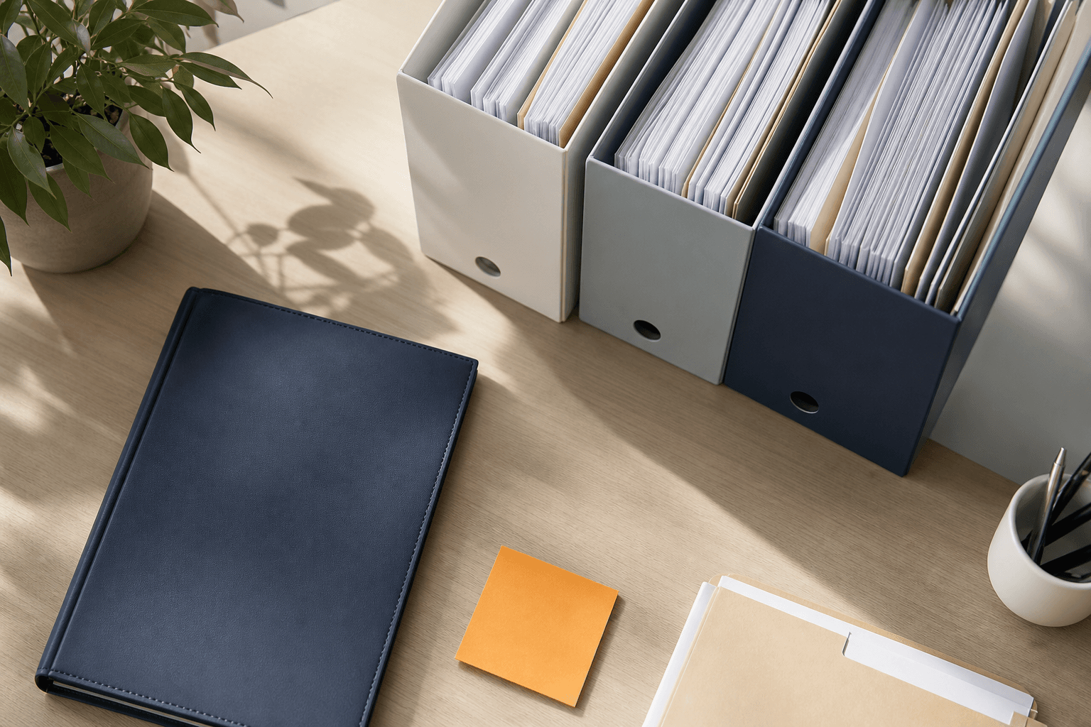 Organized documents prepared for a program application